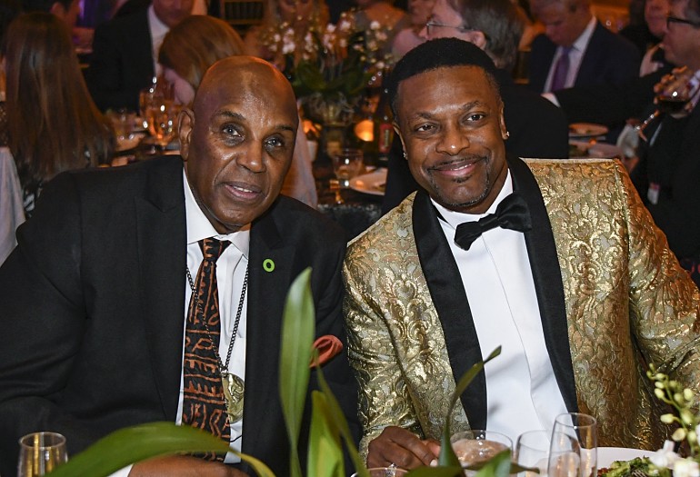 Civil rights activist Rev. Dr. Gerald Durley, left, poses with actor/comedian Chris Tucker during the Captain Planet Foundation's annual gala on Friday, Dec. 7, 2018, in Atlanta. (John Amis/AP Images for The Captain Planet Foundation)