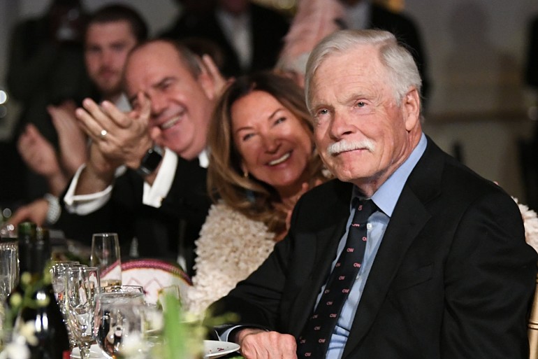 Media mogul Ted Turner is recognized during the Captain Planet Foundation's annual gala on Friday, Dec. 7, 2018, in Atlanta. (John Amis/AP Images for The Captain Planet Foundation)